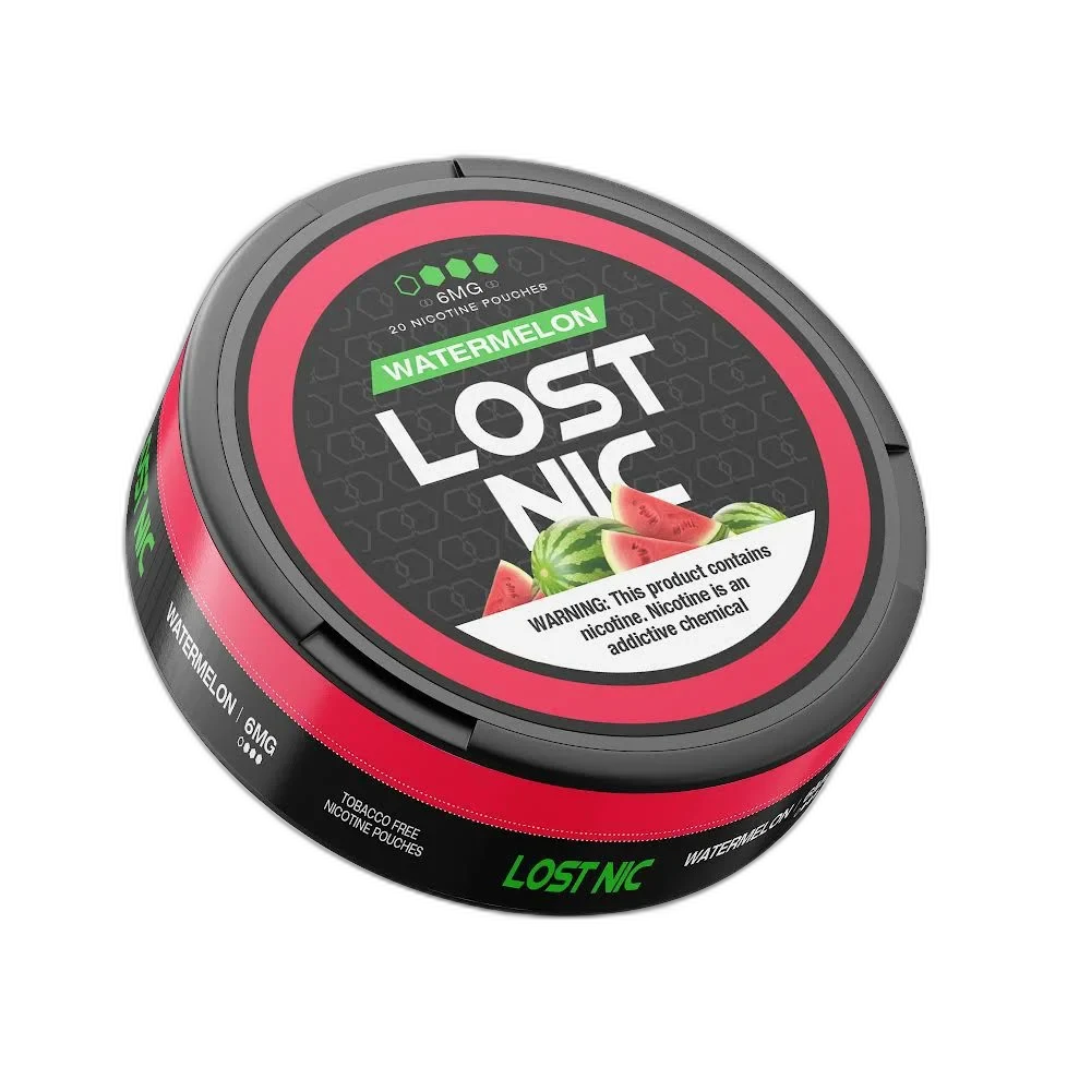 Lost Nic Watermelon Nicotine Pouches 6mg can